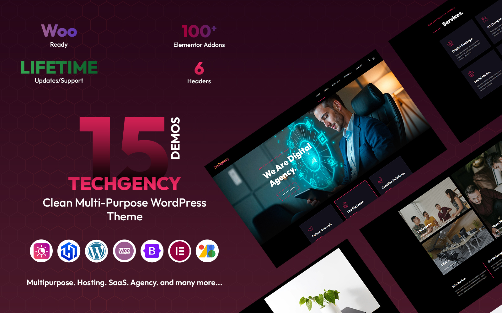 Techgency - SaaS, AI Start Up, Creative Agency Free Wordpress Theme